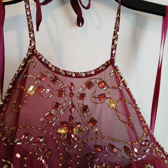 Bee Darlin maroon short dress, Small, color Red - Picture 3 of 10